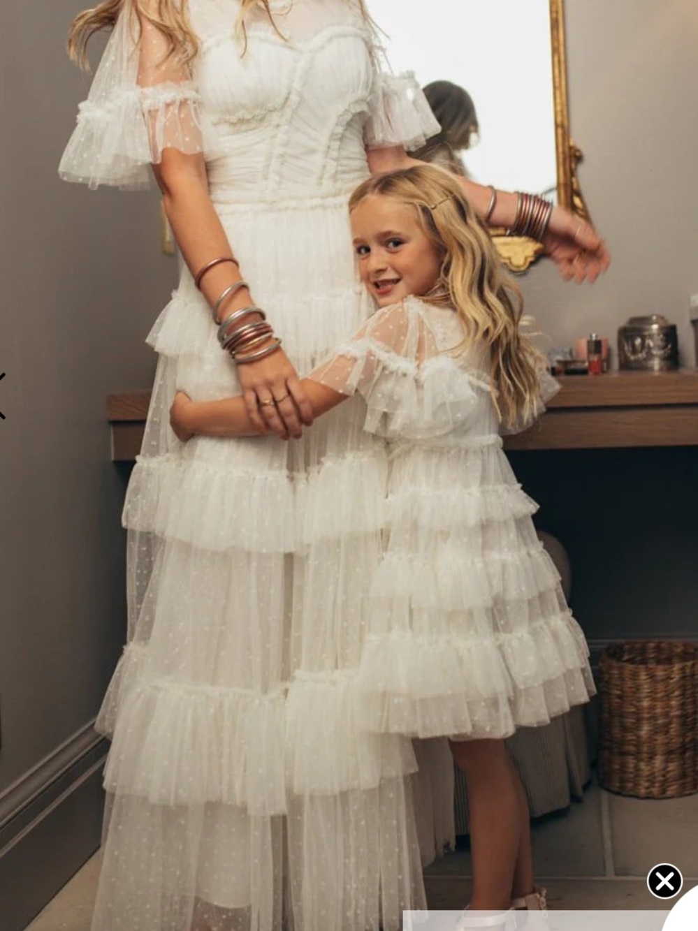 Ivy City Co White Tiered Tulle Prom Dress - Picture 3 of 4